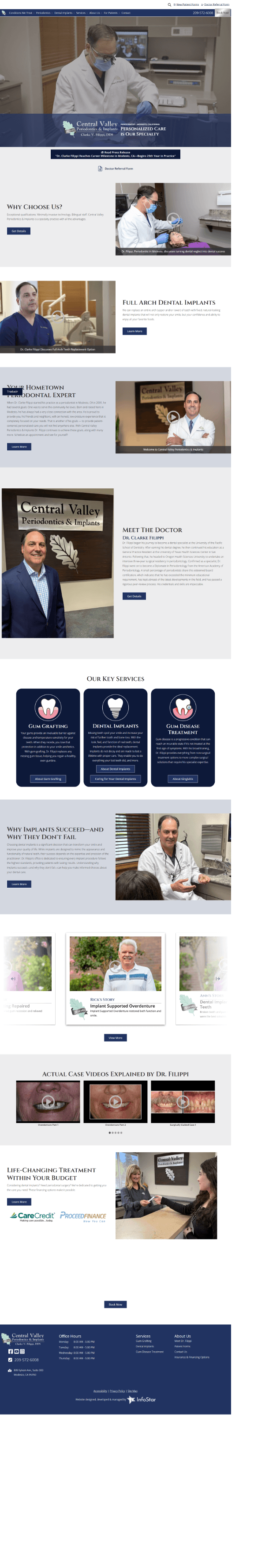 Central Valley Periodontics and Implants website designed by InfoStar Productions LLC.